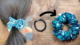 Old hair tie into new Scrunchies | Scrunchies making at home | Easy Scrunchies making