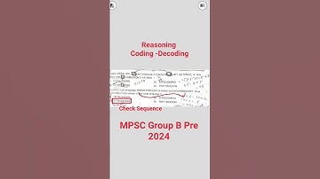 MPSC Group B Pre Reasoning Topic -Coding And Decoding#shorts #mpscreasoning#mpscmaths#MPSCGroupB