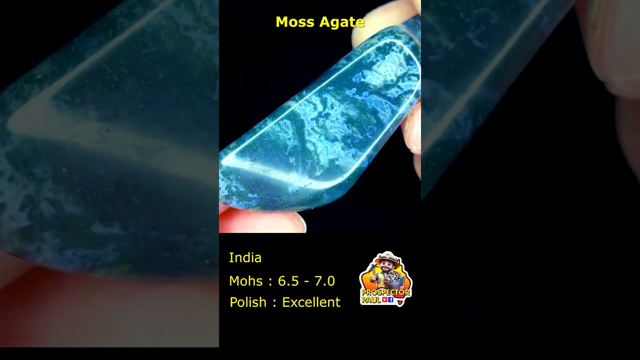 Моховой агат — до и после полировки № 30 
