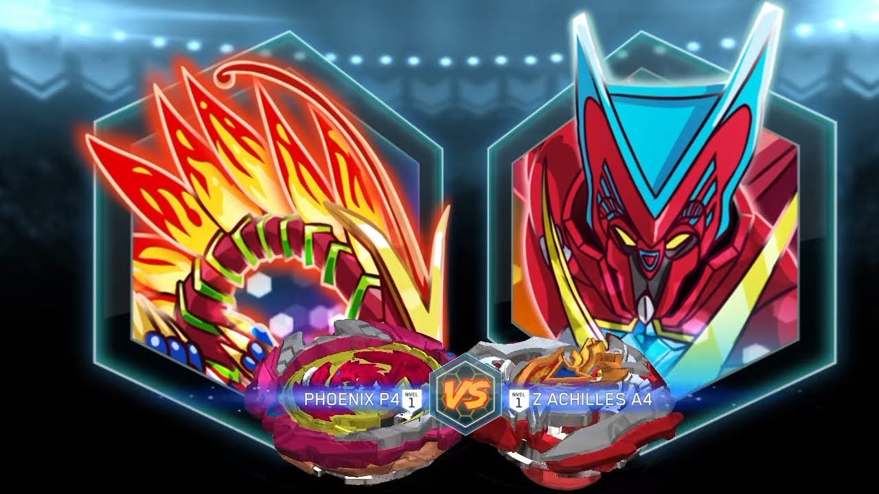 Beyblade burst app ~Phi vs Aiger (Phoenix P4 vs Z Achilles A4