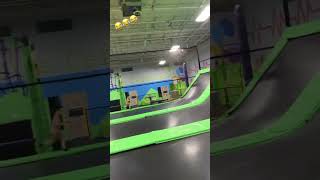 Boy gets hit on head by ball at trampoline park