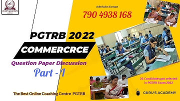 PGTRB Commerce 2022 - Question Paper Discussion - Part I | Online Admission 2023 Going on