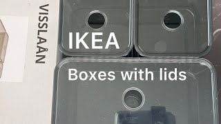 IKEA Box With Lid Grey VISSLAAN Set of 5 905 545 38