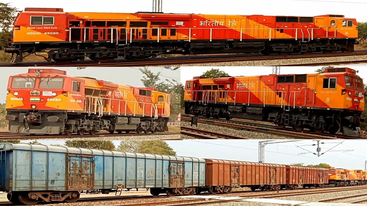 India's Powerful WDP4D Locomotive Decouple by BCN Freight Trains & Loop ...