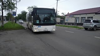Г.Поронайск поездка на автобусе МАЗ 206.085.Маршрут№1(ЧАСТЬ 2).