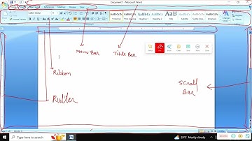 Basic Knowledge of MS Word ( Title Bar, Menu Bar, Ribbon, Ruler, Status, Scroll Bar...)