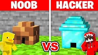 Minecraft NOOB vs PRO SAFEST TINY HOUSE BUILD CHALLENGE