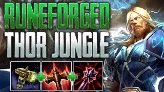 SMITE Runeforged Thor Jungle Gameplay | Huge Combo Damage!