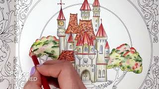 Worlds of Wonder by Johanna Basford, Castle coloring, Prismacolor