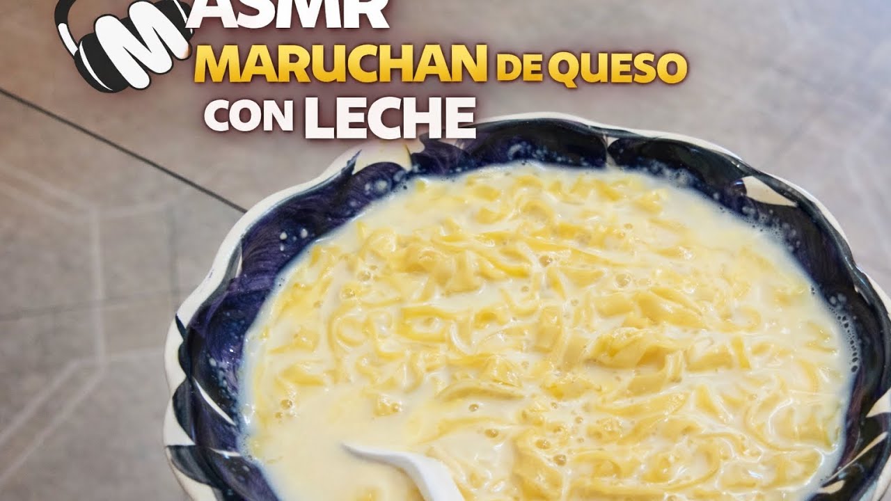 🍜🥛🫧🩷 ASMR ESPAÑOL | COMIENDO MARUCHAN DE QUESO CON LECHE 🥱💫🌙