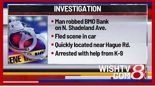 Man arrested after robbing bank on northeast side of Indianapolis