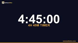 4 Hours 45 Minute Timer — 285 Minute Countdown Timer with Alarm