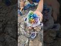 Mysterious renbow Color qutraz Crystal Geode Found in Massive Rock 💎 | Diamond Hunter