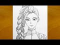 Anime Sketch How To Draw Rumi From KPOP Demon Hunters Easy Anime Drawing For Beginners 