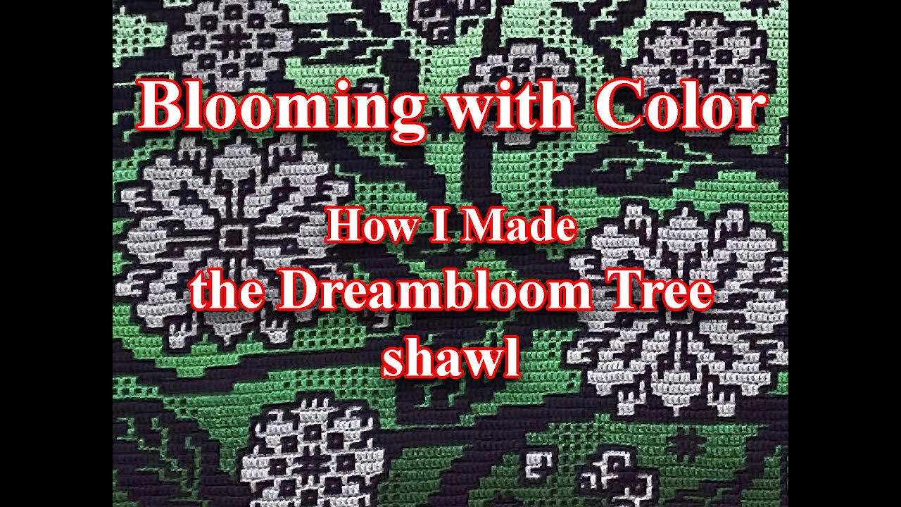 Dreambloom Tree shawl (3 color) overlay mosaic crochet