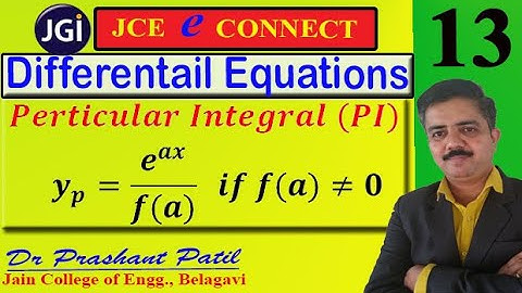 Perticular integral of e^ax || Differential Equatuions || 18mat21 || Dr Prashant Patil