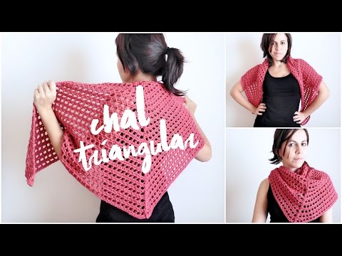 Chal triangular tejido a crochet (ENGLISH SUB) | tutorial paso a paso AHUYAMA CROCHET