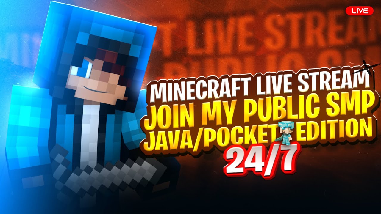 MINECRAFT PUBLIC SMP LIVE HINDI | JAVA + PE 24/7 CRACKED SMP|FREE TO ...