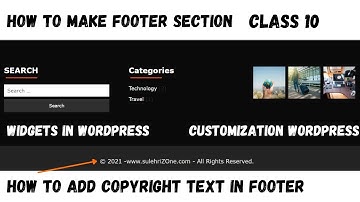 wordpress theme widgets and copyright text in footer section wordpress