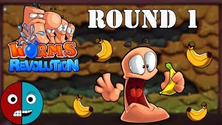BIGGER PLAY BANANAS - Worms: Revolution Multiplayer Gameplay - Round 1 (Part 1)