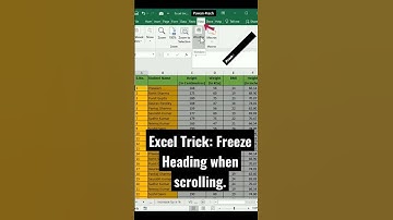 Heading Freeze In Excel | Freeze Heading | Excel Tricks And Tips |  #excelhindi #excel #exceltips