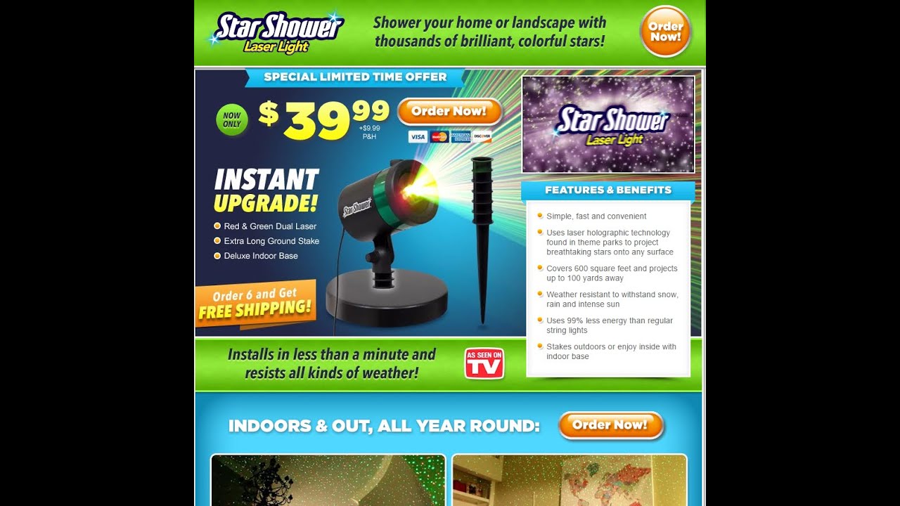 Star Shower Star Shower As Seen On Tv YouTube