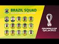 BRAZIL Squad FIFA World Cup 2022 CONMEBOL Qualifiers Jan-Feb 2022 | JunGSa Football