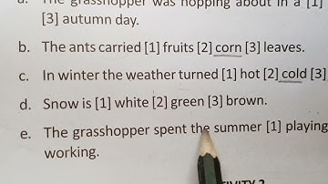 CLASS 3|| ENGLISH|| BUTTERFLY|| THE GRASSHOPPER AND THE ANTS|| PAGE 47|| ACTIVITY -1 SOLUTIONS