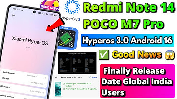 Redmi Note 14,POCO M7 Pro HyperOS 3.0 Android 16 Update 😱 | Good News For All Users 🚀
