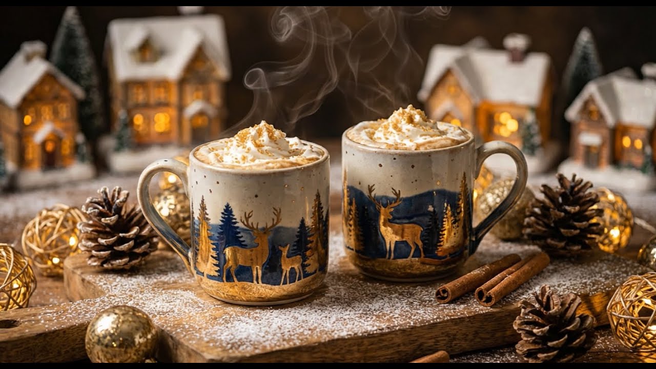 Warm Winter Coffee Ambience | Cozy Jazz, Twinkling Lights & Festive Atmosphere