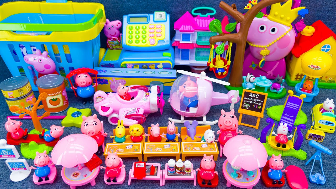 20 Minutes Satisfying Unboxing Peppa Pig Cash Register Toys, Peppa Supermarket Playset Review