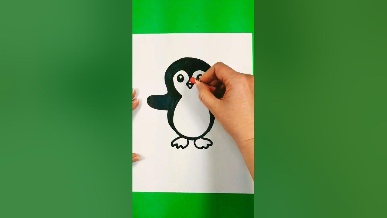 How To Draw Cute Penguin. Easy. Як намалювати милого пінгвіна. легко ...