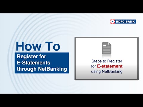 Register for E-Statements through NetBanking - Register for E-Statements through NetBanking