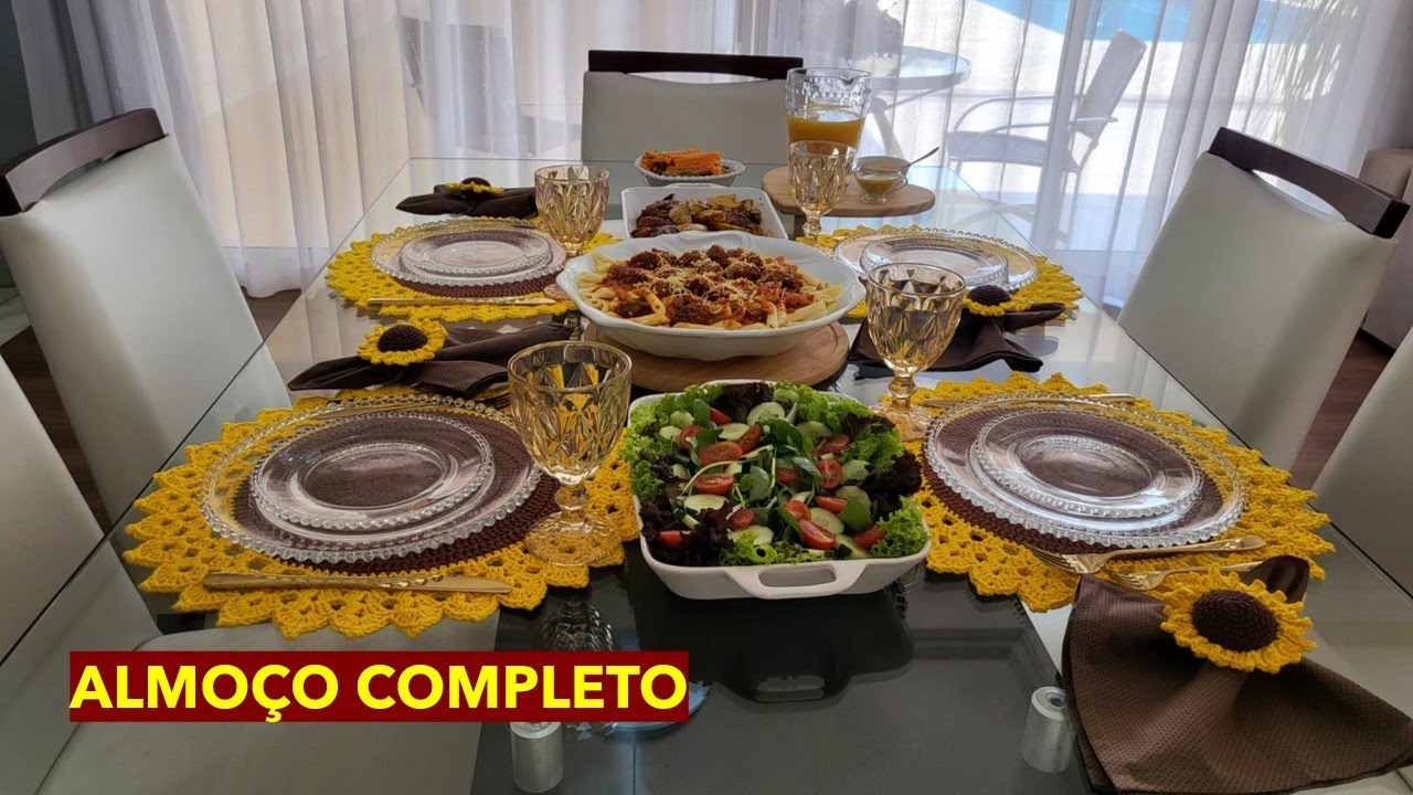 ALMOÇO COMPLETO | MACARRÃO DELICOSO | MESA POSTA DE GIRASSOL | SIMONE SALDANHA
