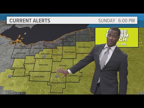 Much of Northeast Ohio under a severe thunderstorm watch Sunday