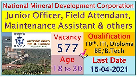 NMDC Limited Recruitment 2021 | Tamil | Apply Online for 304 Posts