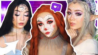 Zkouším VIRÁLNÍ HALLOWEEN LOOKY! || KLAUN, VÍLA & SIRÉNA