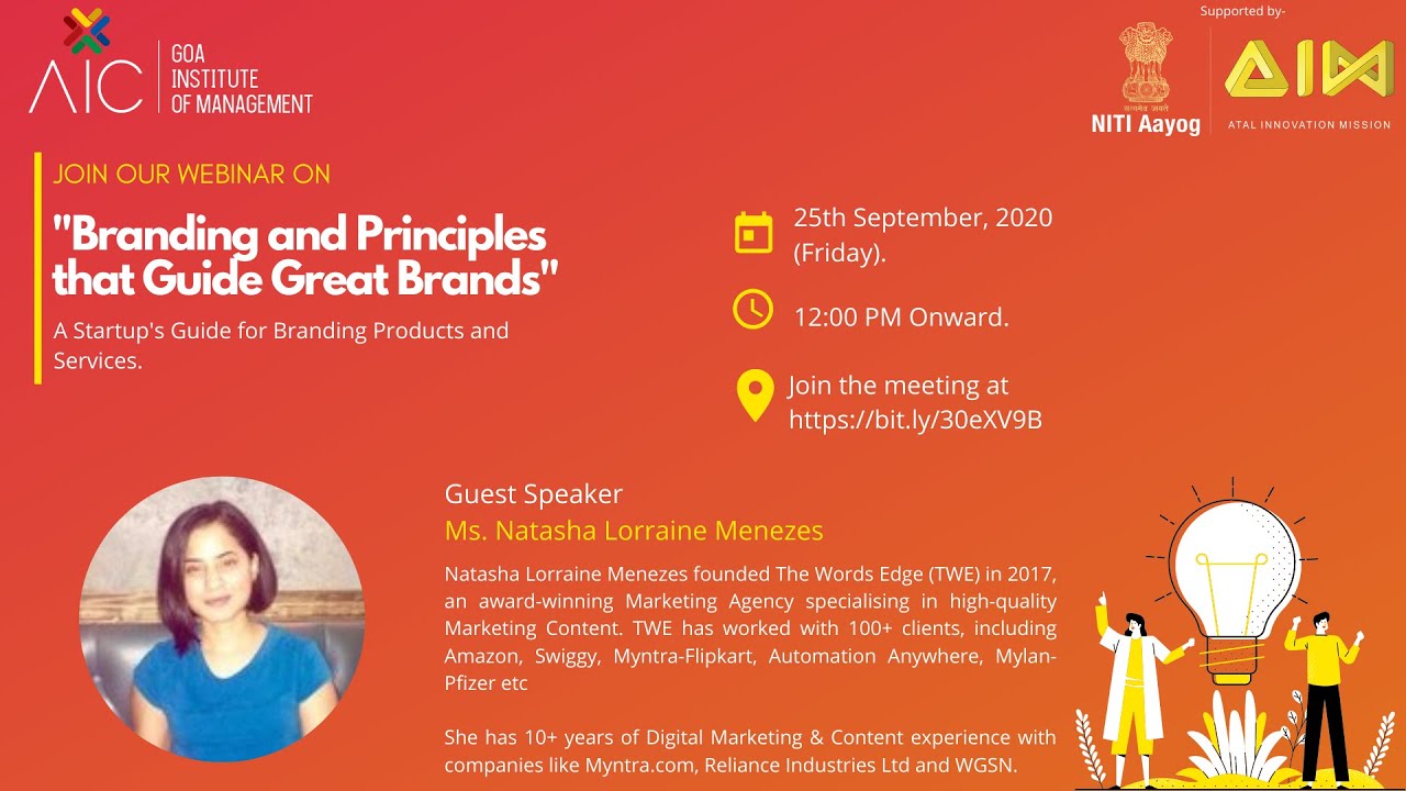 "Branding and Principles that Guide Great Brands" An AICGIM's Webinar,