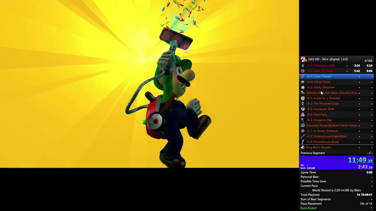 Luigi's Mansion 2 HD Speedrun :  NG+ PB (2:35:04)