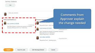 View Purchase Requisition Sent Back