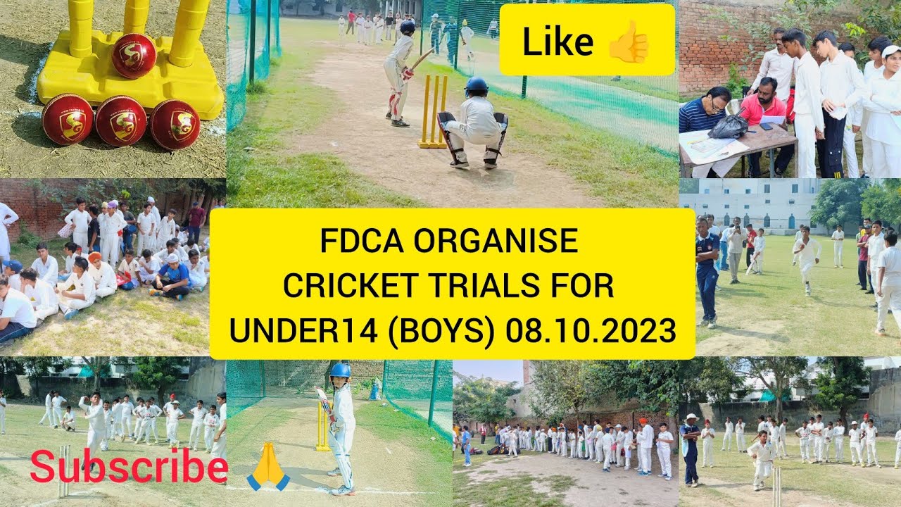 FDCA ORGANISE CRICKET TRIALS FOR UNDER14 (BOYS) 08.10.2023 