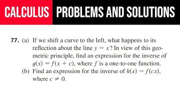 77. (a) If we shift a curve to the left, what happens to its reflection about the line y=x? In view