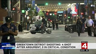 Greektown Detroit shooting: 4 shot after argument, 3 in critical condition