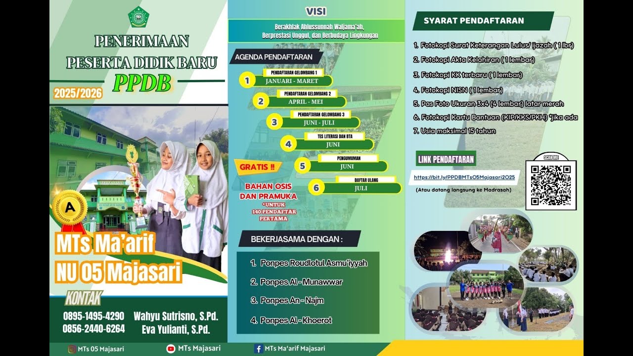 PPDB MTs MA'ARIF NU 05 MAJASARI TAHUN AJARAN 2025/2026