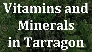 Vitamins and Minerals in Tarragon - Health Benefits of Tarragon
