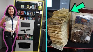 We COLLECTED This Much MONEY From Our Vending Machine!