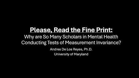 Please, Read the Fine Print: Dr. Andres De Los Reyes