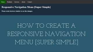 How To Create a Responsive Navigation Menu [Super Simple]