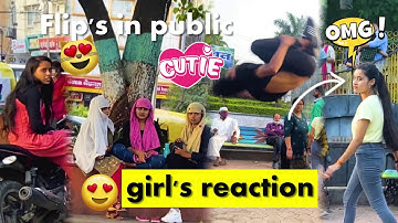 Girl’s reaction 😍flip’s in public/hyperhook Aashish