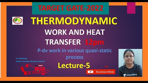 Pdv Work IN VARIOUS QUASI-STATIC PROCESS FOR GATE 2022| BY ASHWINI MAM